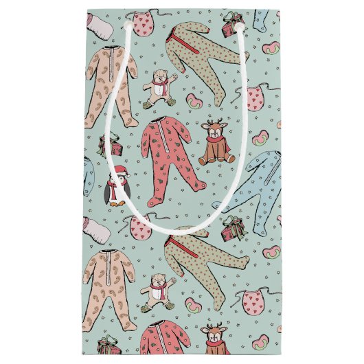 Schattigee Roze Baby Meisje Kerstmis Klein Cadeauzakje (Voorkant)