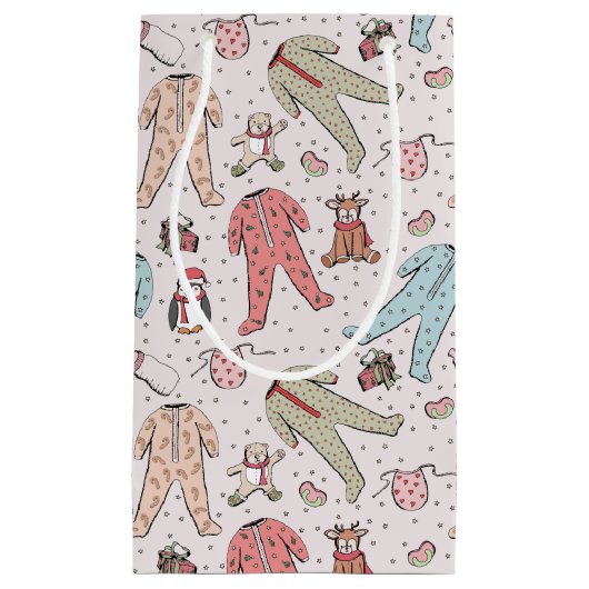 Schattigee Roze Baby Meisje Kerstmis Klein Cadeauzakje (Voorkant)