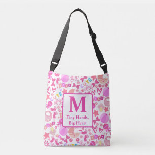 Schattigee Roze Baby Meisje Kwekerij Patroon geper Crossbody Tas