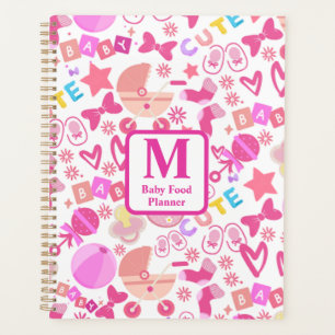 Schattigee Roze Baby Meisje Kwekerij Patroon geper Planner