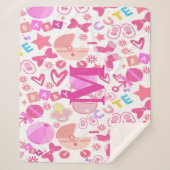 Schattigee Roze Baby Meisje Kwekerij Patroon geper Sherpa Deken (Voorkant)