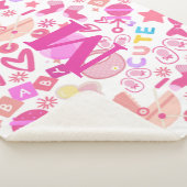 Schattigee Roze Baby Meisje Kwekerij Patroon geper Sherpa Deken (3/4)