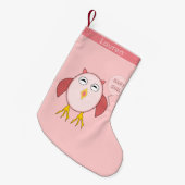 Schattigee Roze Baby Meisje Uil Custom Christmas S Kleine Kerstsok (Voorkant (Hangend))