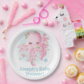Schattigee roze Baby octopus servetten Papieren Bordje (Feest)