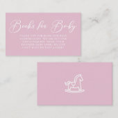 Schattigee Roze Baby shower Minimalistische Boeken Informatiekaartje (Voorkant / Achterkant)