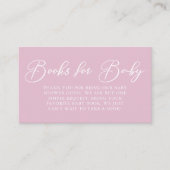 Schattigee Roze Baby shower Minimalistische Boeken Informatiekaartje (Voorkant)