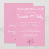 Schattigee Roze Bachelorette Party Uitnodigingen (Voorkant / Achterkant)
