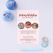 Schattigee Roze Bakken Workshop Flyer (Enkel)