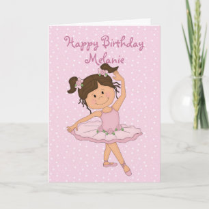 Schattigee Roze Ballerina 4 Verjaardag Kaart