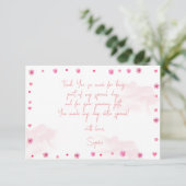 Schattigee roze ballerina en ballonnen verjaardag bedankkaart (Staand voorkant)