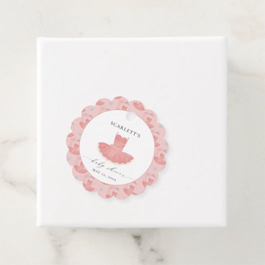 Schattigee Roze Ballerina Tutu Baby Girl Baby show Bedankjes Labels (In situ)