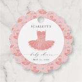 Schattigee Roze Ballerina Tutu Baby Girl Baby show Bedankjes Labels (Achterkant)