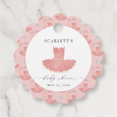 Schattigee Roze Ballerina Tutu Baby Girl Baby show Bedankjes Labels (Voorkant)