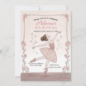 Schattigee Roze Ballerina Tutu Meisje Verjaardagsu Kaart (Voorkant)