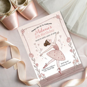 Schattigee Roze Ballerina Tutu Meisje Verjaardagsu Kaart