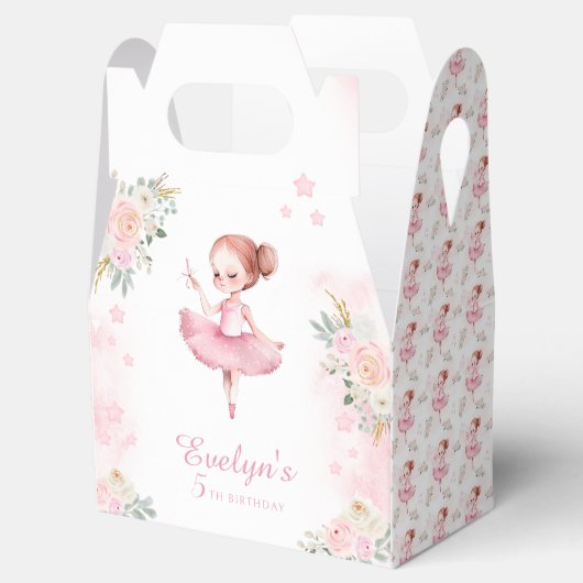 Schattigee roze ballerina verjaardagdank u gunst d bedankdoosjes (Geopend)