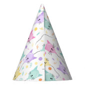 Schattigee Roze Ballon Kitty Cat Pattern Kids Verj Feesthoedjes (Achterkant)