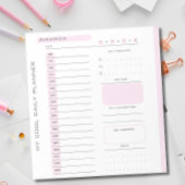 Schattigee Roze Bewerkbare Scheur weg Dagelijkse P Notitieblok