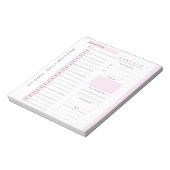 Schattigee Roze Bewerkbare Scheur weg Dagelijkse P Notitieblok (Linkerzijde)