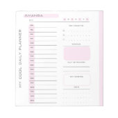 Schattigee Roze Bewerkbare Scheur weg Dagelijkse P Notitieblok (Voorkant)