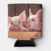 Schattigee roze biggen dierenfoto blikjeskoeler (Voorkant)