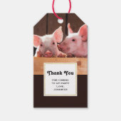 Schattigee roze biggen dierenfoto dank u cadeaulabel (Voorkant)