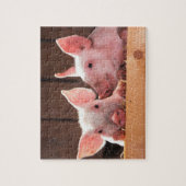 Schattigee roze biggen dierenfoto legpuzzel (Verticaal)