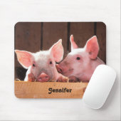Schattigee roze biggen dierenfoto muismat (Met muis)