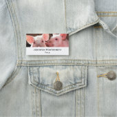 Schattigee roze biggen dierenfoto naamplaatje (In situ)