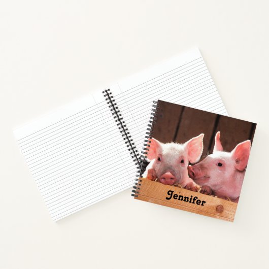 Schattigee roze biggen dierenfoto notitieboek (Binnen)