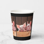 Schattigee roze biggen dierenfoto papieren bekers (Achterkant)