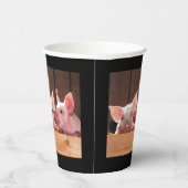 Schattigee roze biggen dierenfoto papieren bekers (Rechts)
