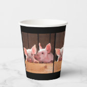 Schattigee roze biggen dierenfoto papieren bekers (Voorkant)