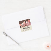 Schattigee roze biggen dierenfoto partij dank u vierkante sticker (Envelop)