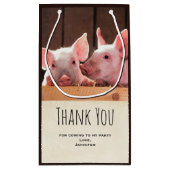 Schattigee roze biggen Dierenfoto - Party Dank u Klein Cadeauzakje (Achterkant)