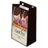 Schattigee roze biggen Dierenfoto - Party Dank u Klein Cadeauzakje (Achterkant Gekanteld)