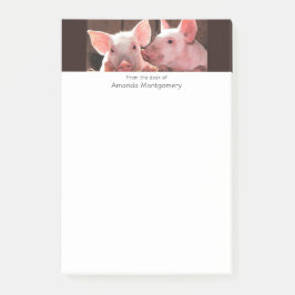 Schattigee roze biggen dierenfoto post-it® notes