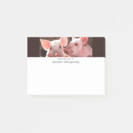 Schattigee roze biggen dierenfoto post-it® notes