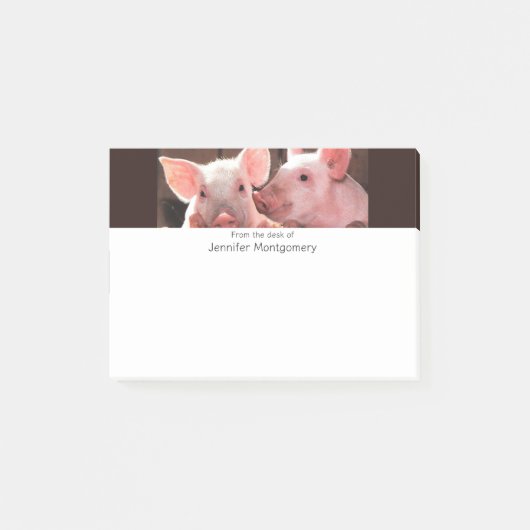 Schattigee roze biggen dierenfoto post-it® notes (Voorkant)