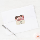 Schattigee Roze Biggen Dierenfoto Save the Date Vierkante Sticker (Envelop)