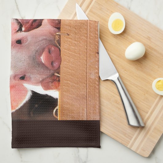 Schattigee roze biggen dierenfoto theedoek (Quarter Fold)