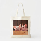 Schattigee roze biggen dierenfoto tote bag (Voorkant)