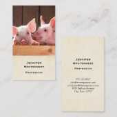 Schattigee roze biggen dierenfoto visitekaartje (Voorkant / Achterkant)