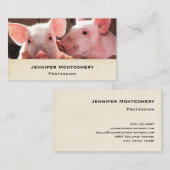 Schattigee roze biggen dierenfoto visitekaartje (Voorkant / Achterkant)
