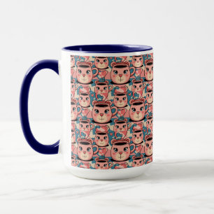Schattigee Roze Blauw Beer Mok Combo Mok