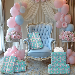 Schattigee Roze Blauwe Baby Kittens Cadeaupapier