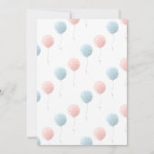 Schattigee Roze Blauwe Babykleding Geslacht Onthu Bedankkaart (Achterkant)