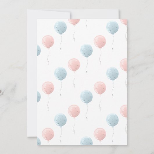 Schattigee  Roze Blauwe Babykleding Geslacht Onthu Bedankkaart (Achterkant)