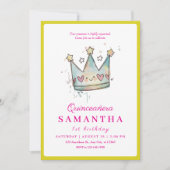 Schattigee roze blauwe kroonprinses eerste verjaar kaart (Voorkant)