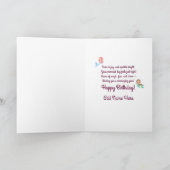 Schattigee Roze & Blauwe Zeemeermin Verjaardag Kaa Kaart (Binnen)